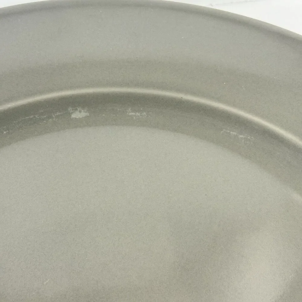 Restoration Hardware Dark Gray Chinese Porcelain 12.5” Dinner Plates Set Of 4